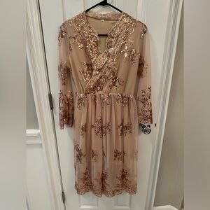 Gold Sequin Dress in Size Small